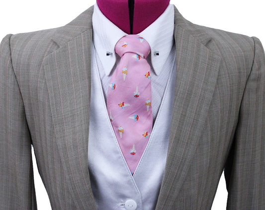 Becker Brothers Tan with Cream and Coral Pink Pinstripe