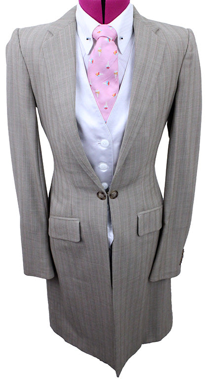 Becker Brothers Tan with Cream and Coral Pink Pinstripe