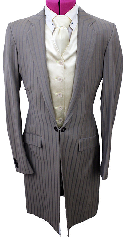 Day Suit DeRegnaucourt Taupe Thin Shadow Stripe