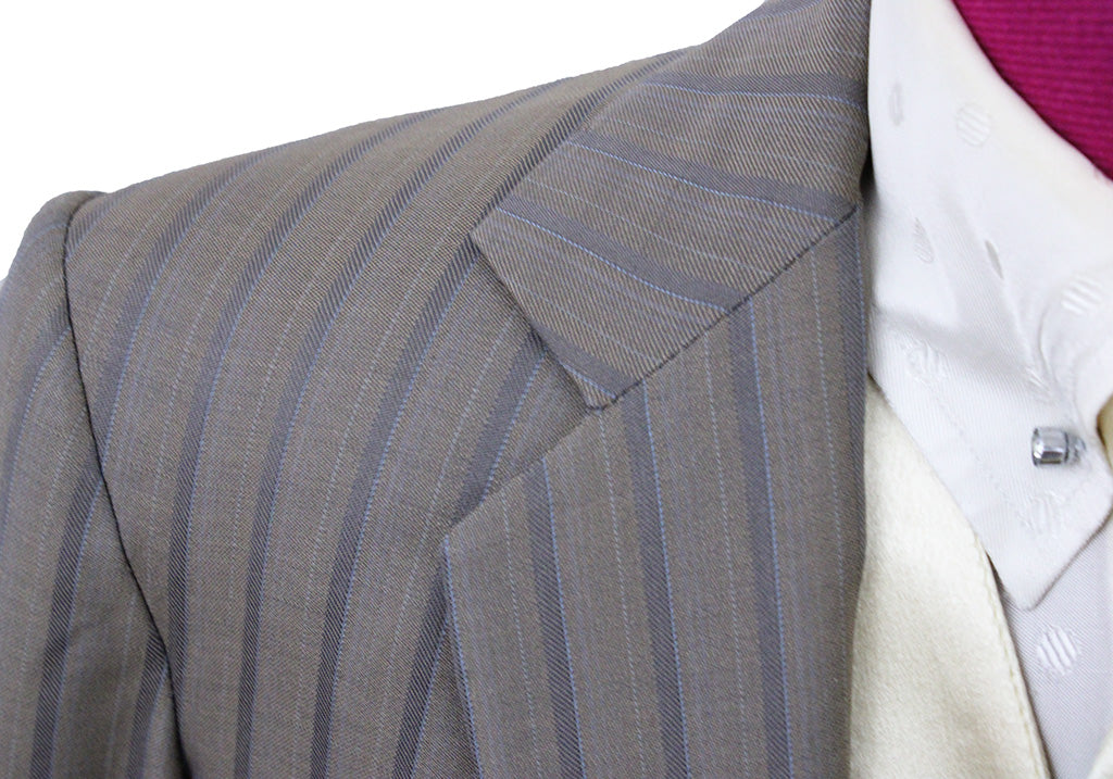 Day Suit DeRegnaucourt Taupe Thin Shadow Stripe