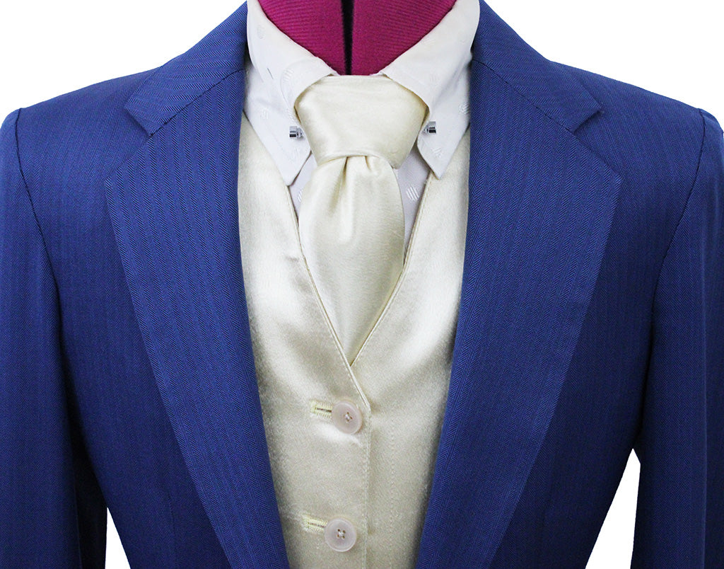 Day Suit Becker Brothers Medium Blue Herringbone Sheen