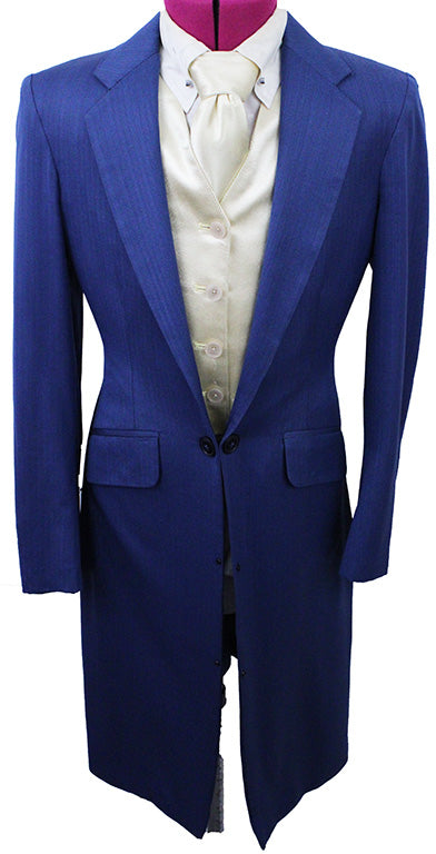 Day Suit Becker Brothers Medium Blue Herringbone Sheen