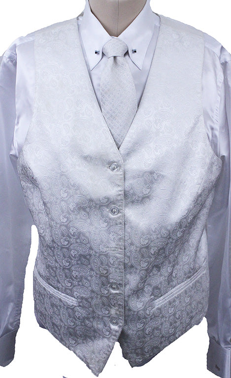 Vest Becker Brothers White Paisley