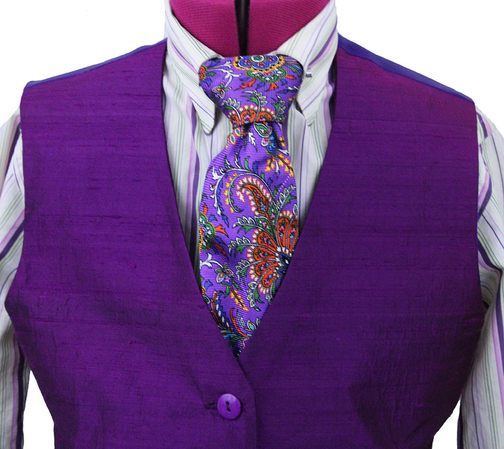 Vest Custom Purple Silk