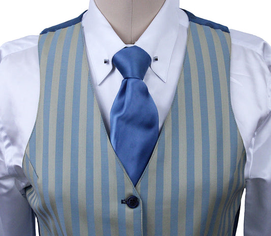 Vest Carl Meyers Sage and Blue Stripe Sheen