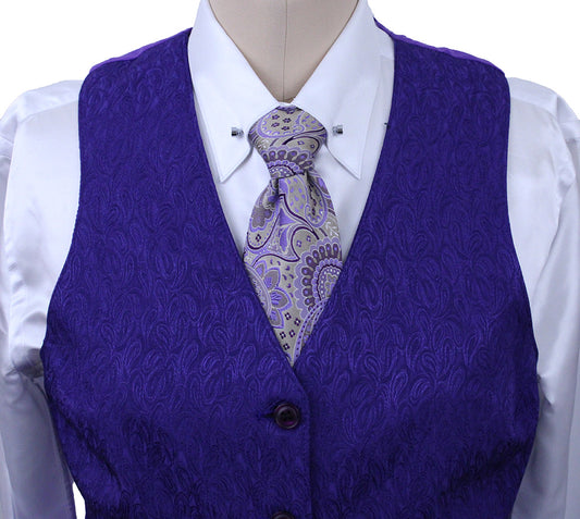 Vest Becker Brothers Purple Paisley