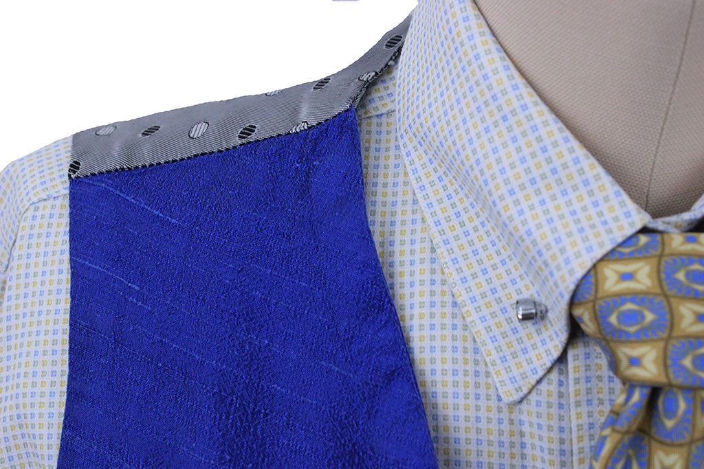Custom Blue Silk Vest