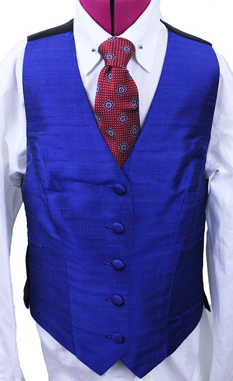 Vest Custom Sapphire Blue Silk
