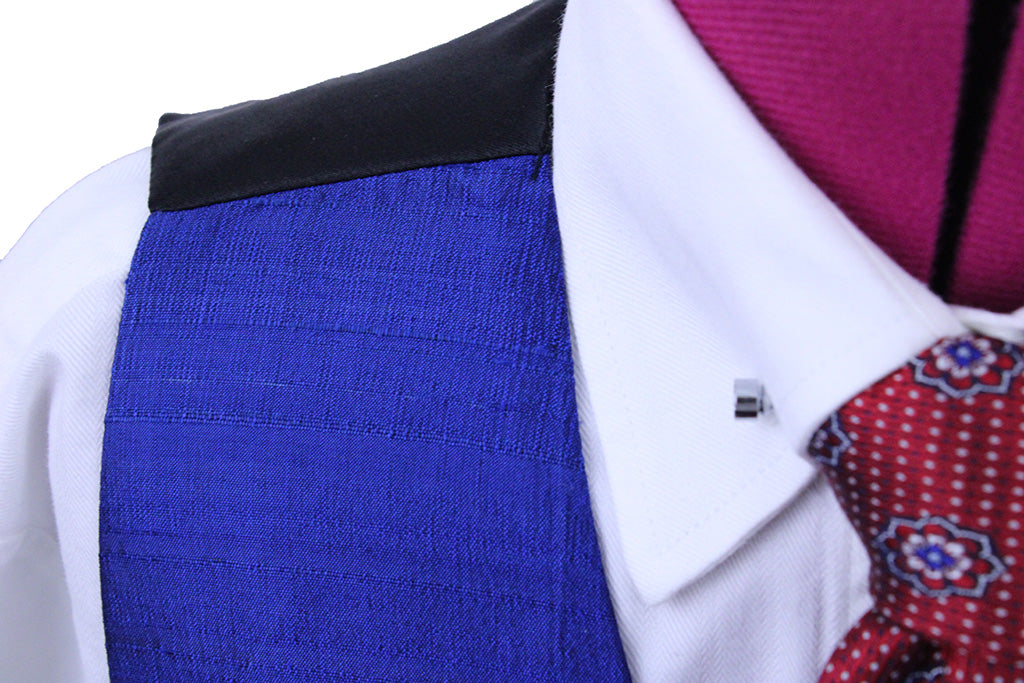 Vest Custom Sapphire Blue Silk