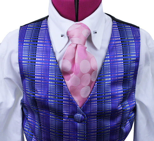 Vest Purple and Blue Plaid