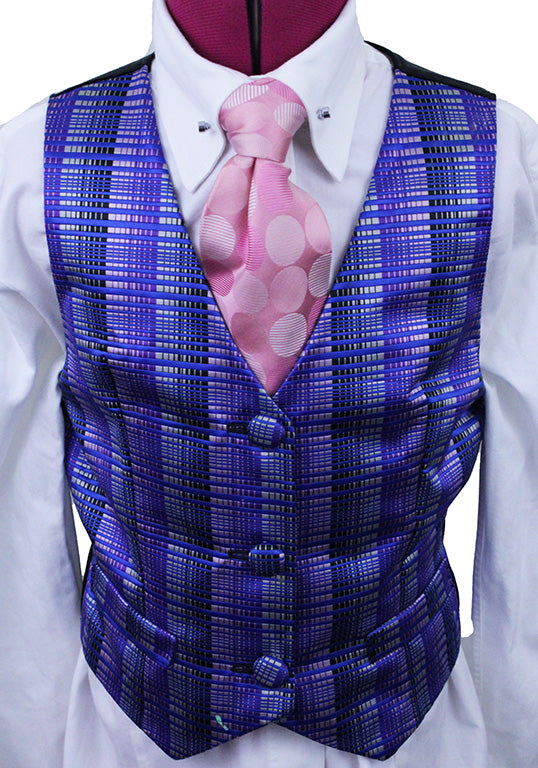 Vest Purple and Blue Plaid