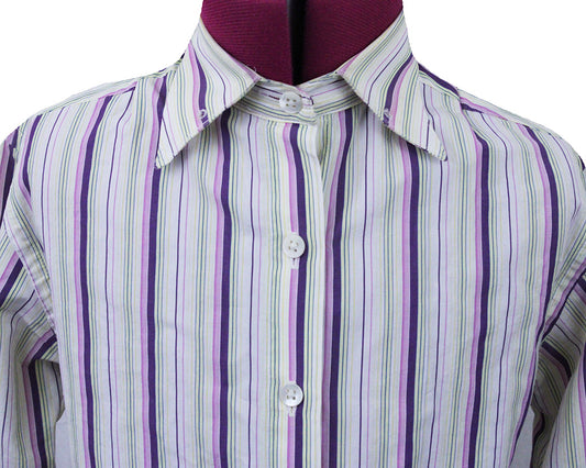 Shirt Becker Brothers Lime and Purple Stripe