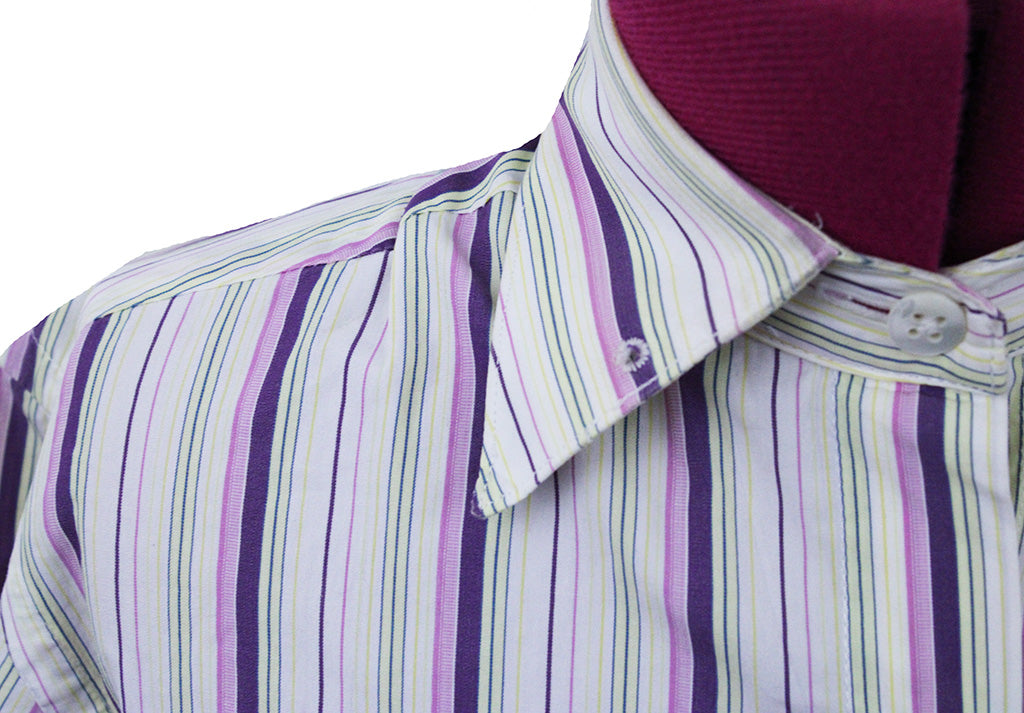 Shirt Becker Brothers Lime and Purple Stripe