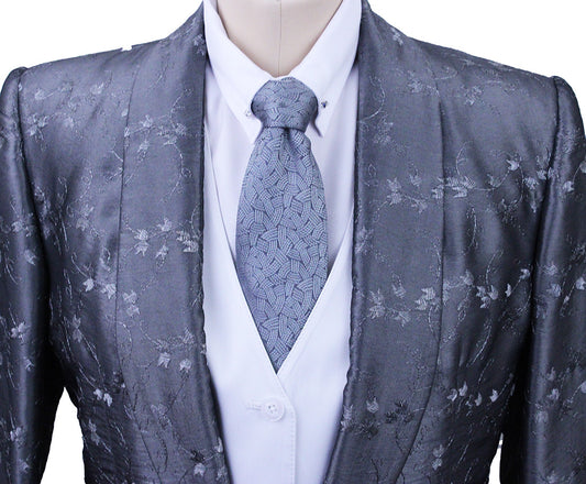 Day Coat Hawkewood Steel Paisley Raised Brocade