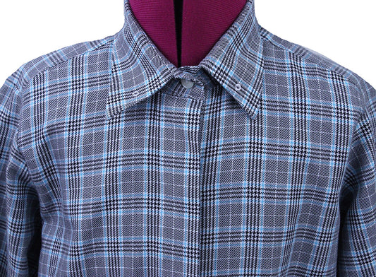 Shirt Issued By Ellie May Black with Aqua Glenplaid