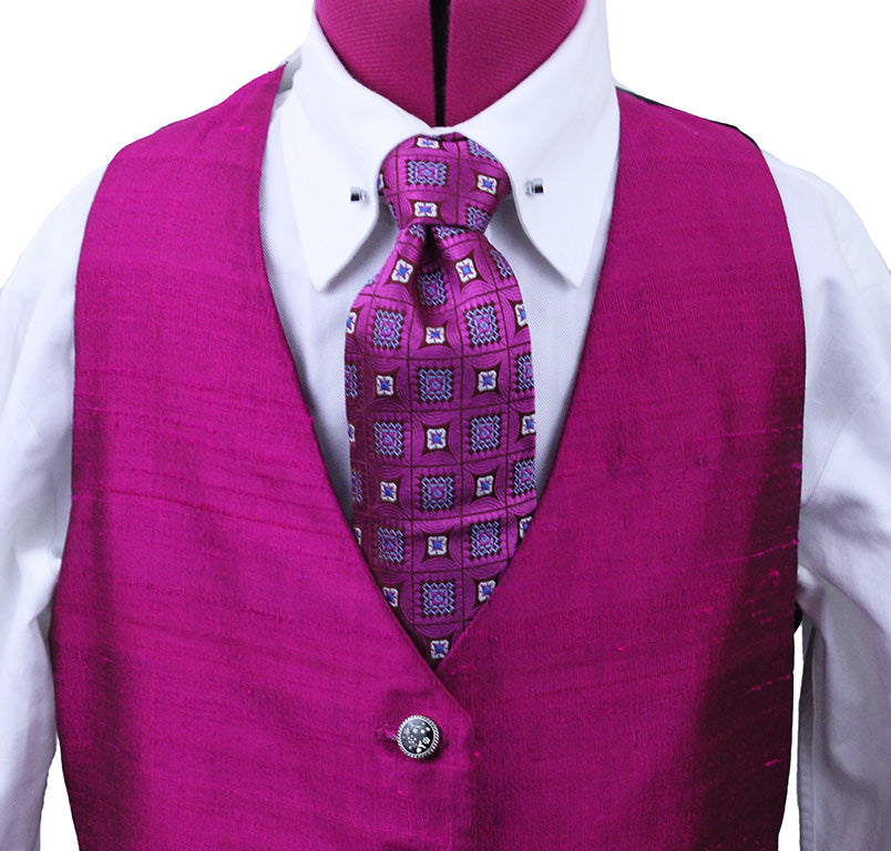 Vest Scintilla Fuchsia Pink Silk