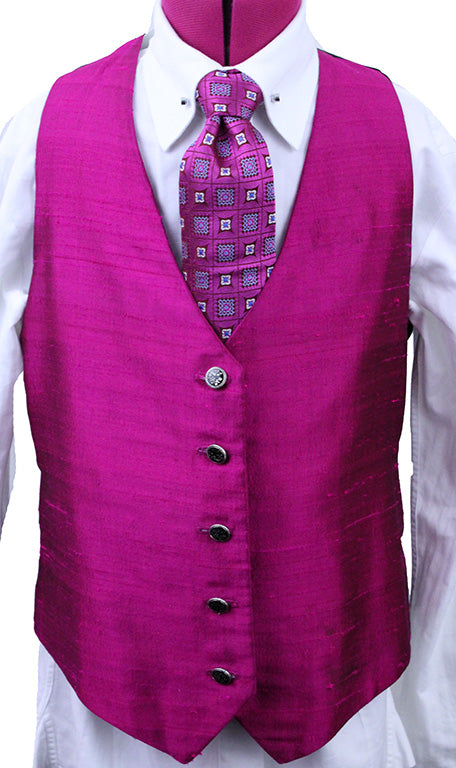 Vest Scintilla Fuchsia Pink Silk