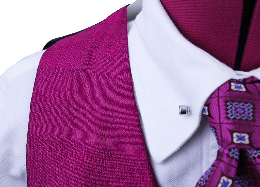 Vest Scintilla Fuchsia Pink Silk