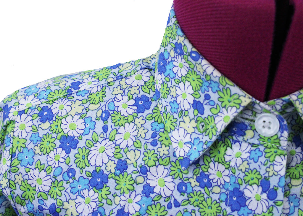 Shirt BRB Lime and Blue Floral