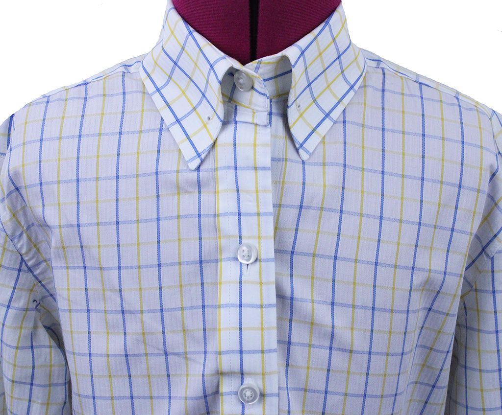 Shirt Becker Brothers White with Yellow and Blue Windowpane