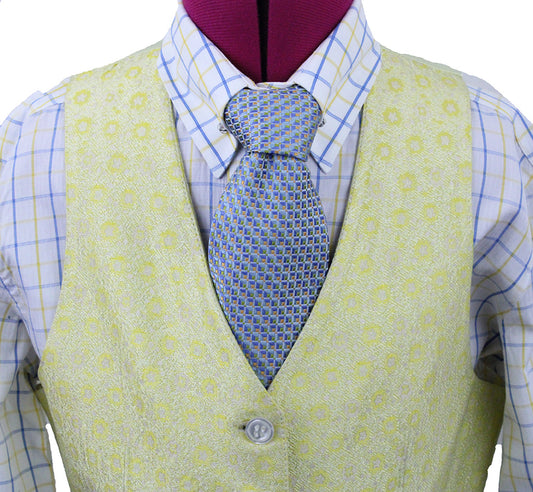 Vest Becker Brothers Yellow Floral Brocade