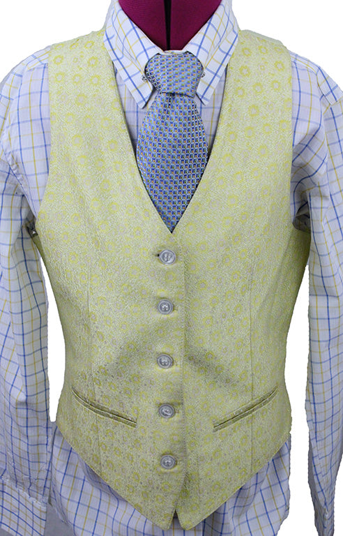 Vest Becker Brothers Yellow Floral Brocade