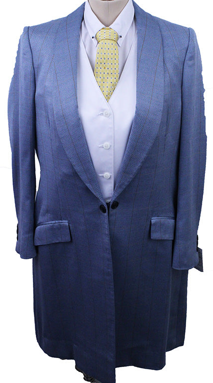 Day Coat Becker Brothers Light Blue with Tan and Champagne Windowpane