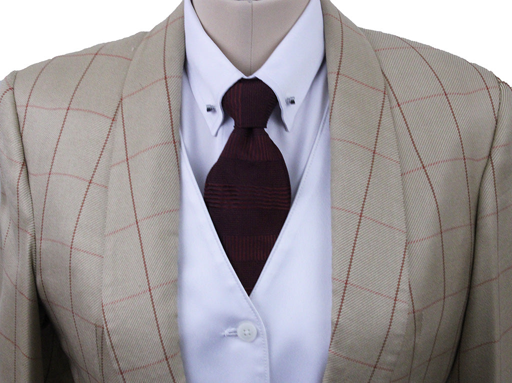 Day Coat Carl Meyers Tan with Coral and Berry Windowpane