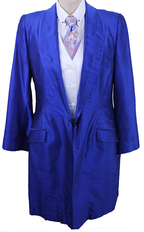 Day Coat Chavez Royal Blue Silk