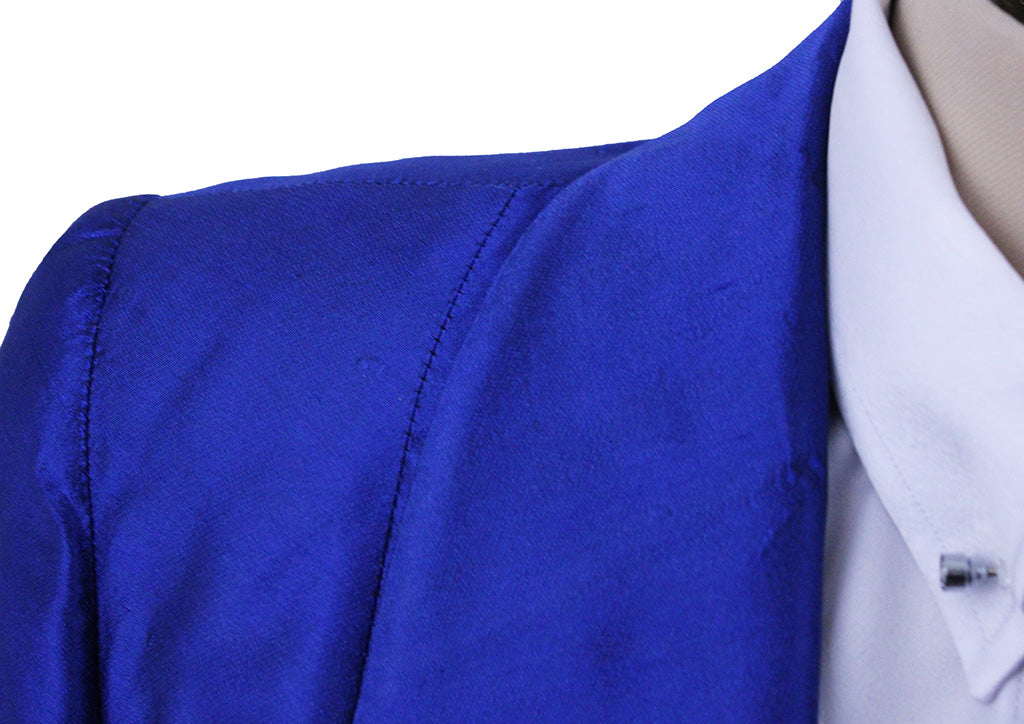 Day Coat Chavez Royal Blue Silk