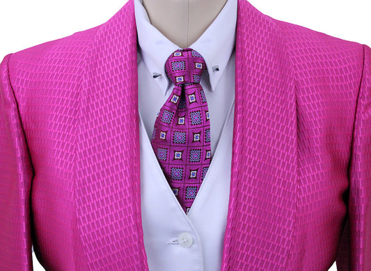 Day Coat Becker Brothers Fuschia Pink Basketweave