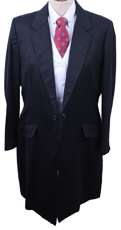 Day Suit Becker Brothers Black Thin Shadow Stripe