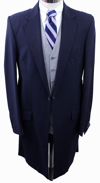 Men's Suit Chavez Navy Shadow Stripe with Extra Fabric