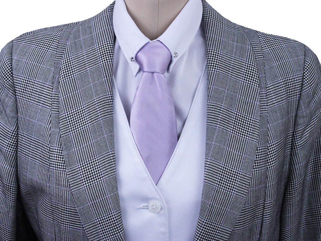 Day Coat Chavez Black and White Glenplaid with Purple Windowpane