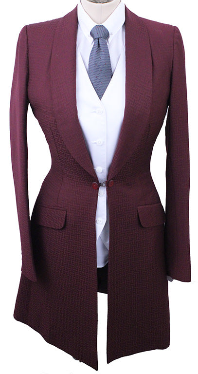 Day Coat Becker Brothers Cranberry Tetris Tone-on-Tone