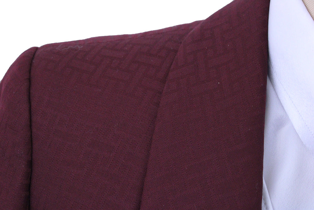 Day Coat Becker Brothers Cranberry Tetris Tone-on-Tone