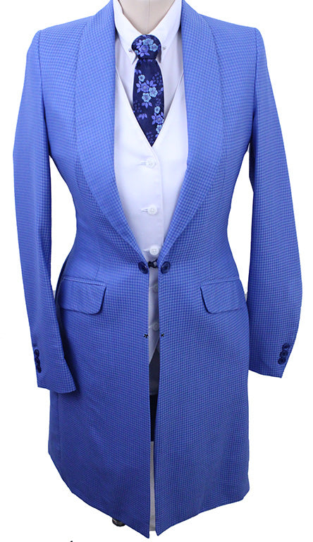 Day Coat Becker Brothers Medium Blue Diamond Pattern