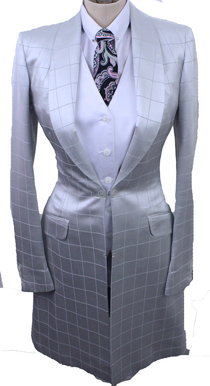 Day Coat Becker Brothers Silver Sheen Windowpane