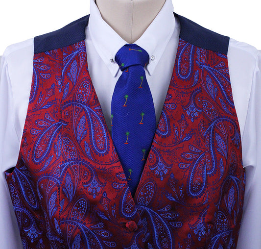 Vest Chavez Red and Blue Paisley