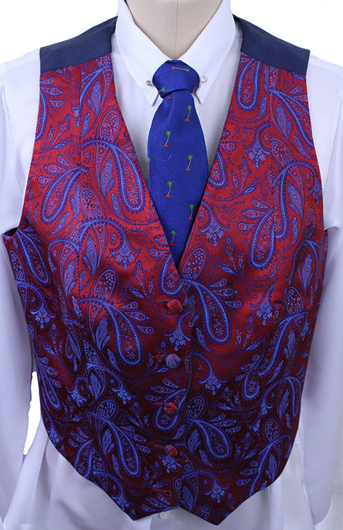 Vest Chavez Red and Blue Paisley