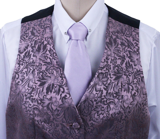 Vest Chavez Pale Rose Pink Brocade