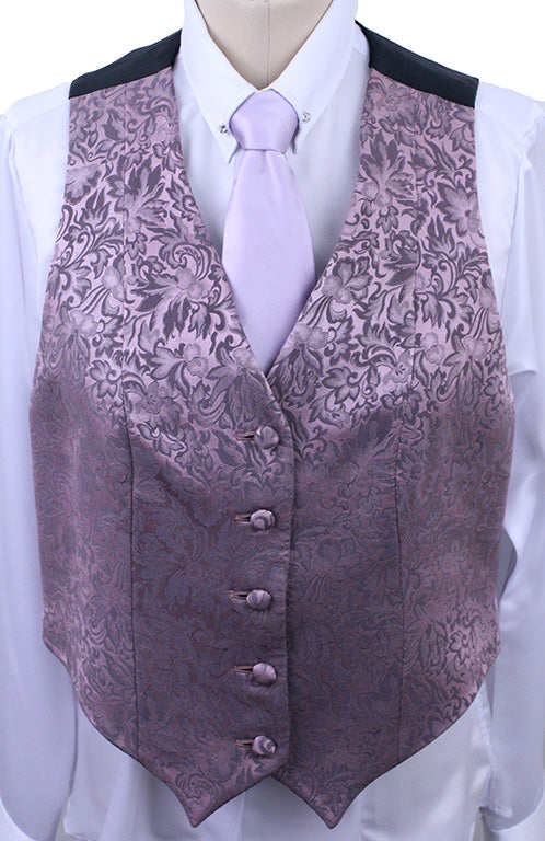 Vest Chavez Pale Rose Pink Brocade