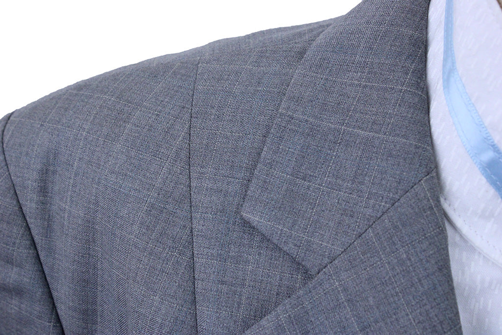 Hunt Coat Wellington Grey with Cream Windowpane