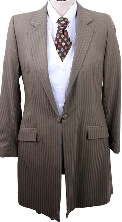 Day Coat Chavez Bronze Shadow Stripe with Blue Pinstripe