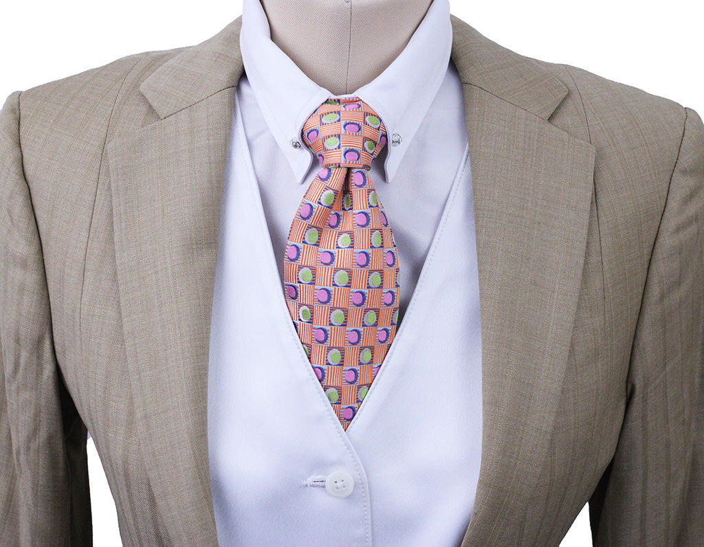 Day Suit Chavez Tan Shadow Stripe with Coral and Aqua Pinstripe