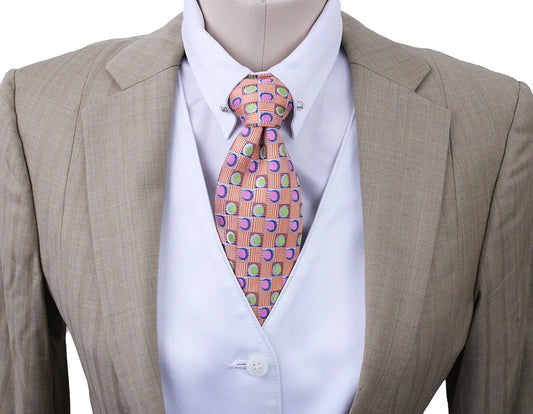 Day Suit Chavez Tan Shadow Stripe with Coral and Aqua Pinstripe