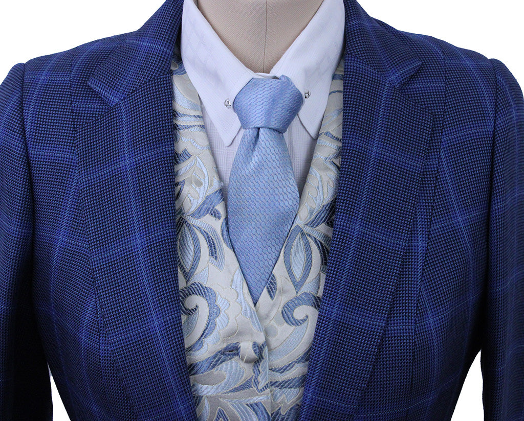 Day Coat Chavez Royal Blue Nailhead with Light Blue Glenplaid