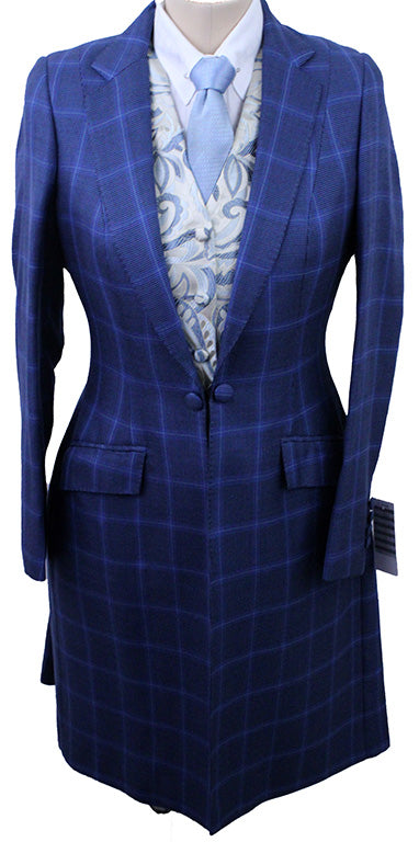 Day Coat Chavez Royal Blue Nailhead with Light Blue Glenplaid