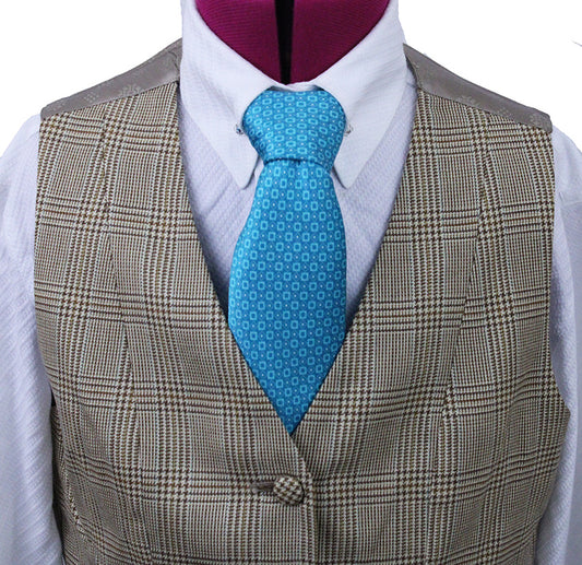 Vest Chavez Tan and Brown Glenplaid