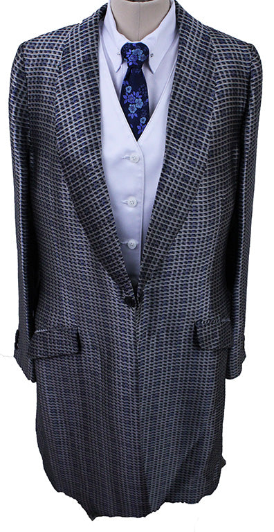 Day Coat Becker Brothers Silver, Black, and Sapphire Geometric Sheen